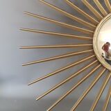 Mirror sun with witch's eye, silver color diameter 70 cm