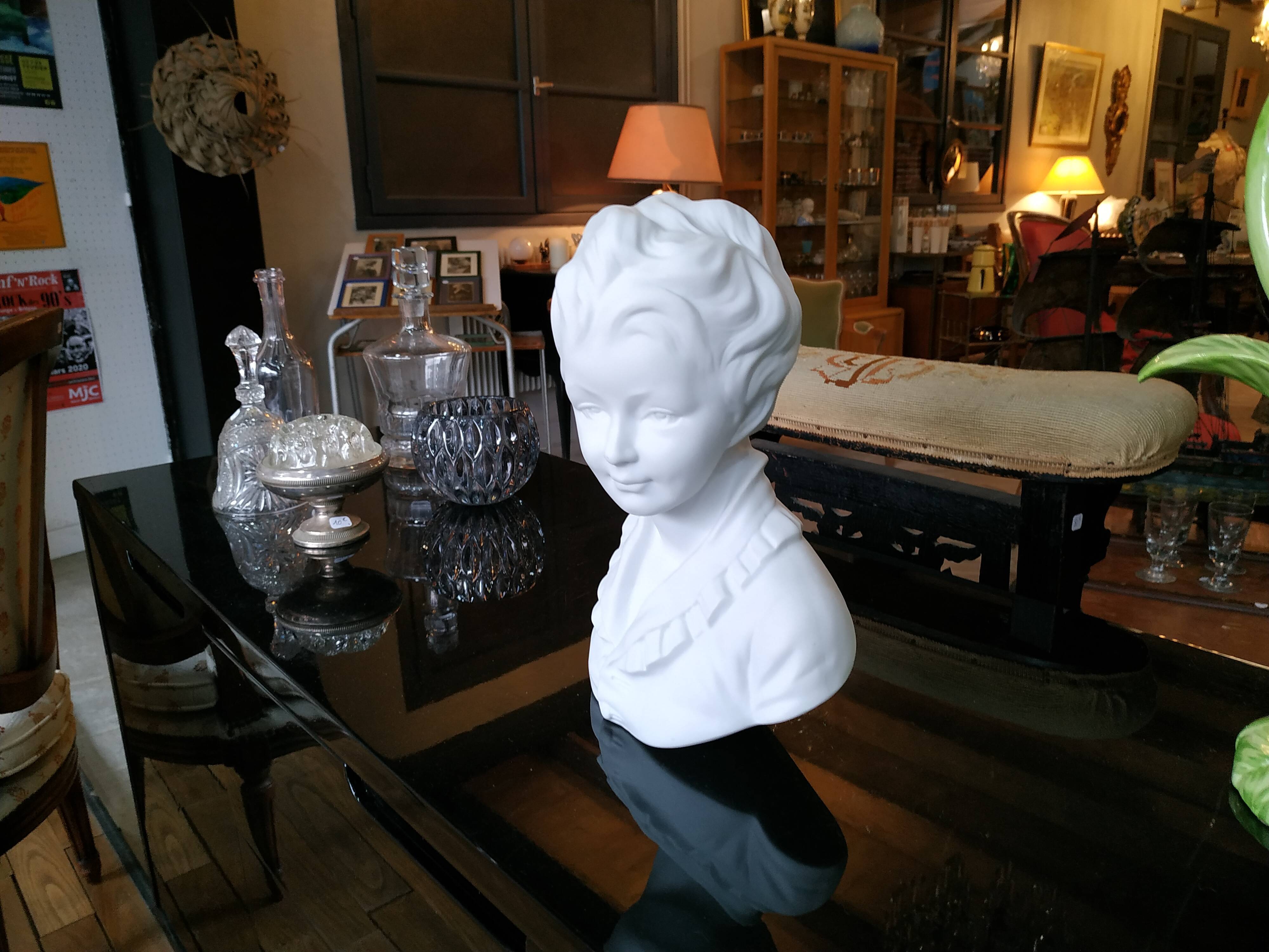 Limoges porcelain biscuit bust