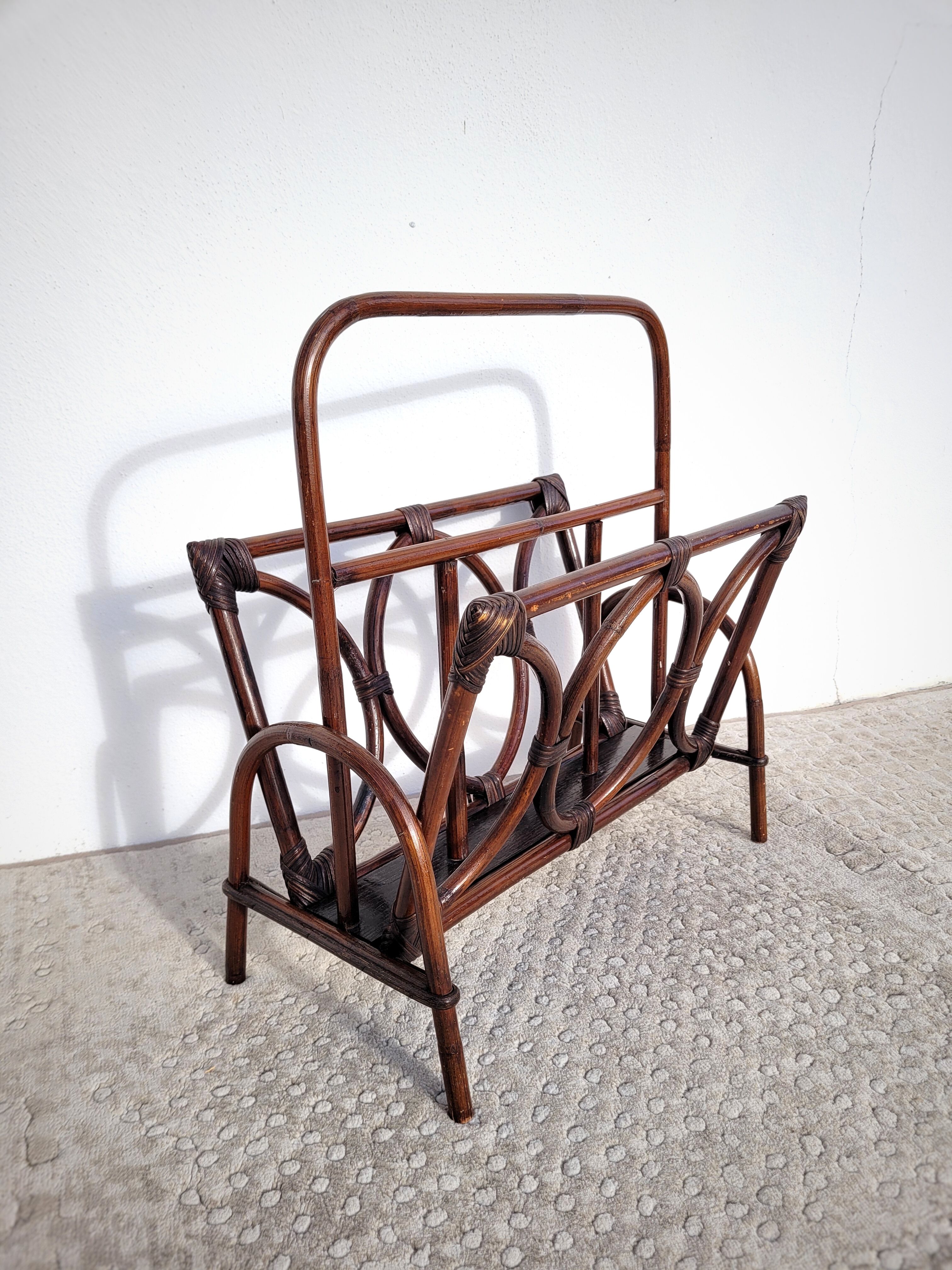 Rattan magazine holder