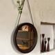 Vintage Scandinavian round wall mirror
