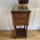 Table de chevet ancienne avec marbre, meuble d'appoint