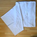 Flat sheet old wire, embroidered & monogrammed AC