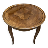 Round clover inlaid side coffee table