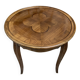 Table basse d'appoint ronde marquetée trèfle