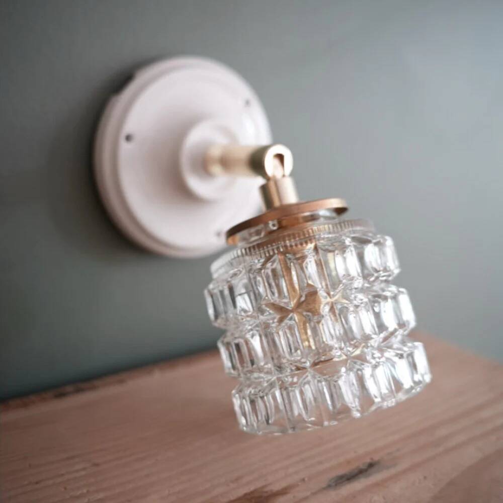 Small chiselled glass wall light