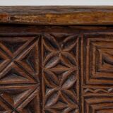 Antique Hand Carved Nuristani Storage Chest