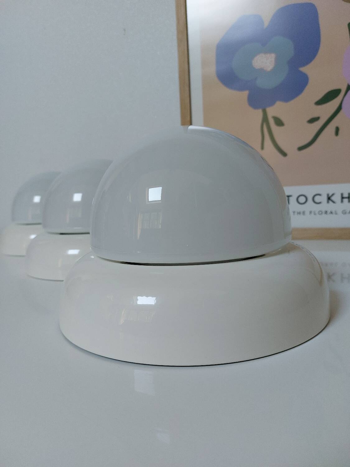 Suite of 3 space age wall lights, Austria 1970