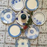 Composition of eight blue plates