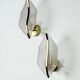Pair of Venini floral wall sconces, gilt brass & Murano tubular glass, Italy, 1970s