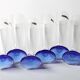 Set of 6 Vintage Blue-Footed Glasses /Rare Tall Tumblers / Zwiesel Glas / G