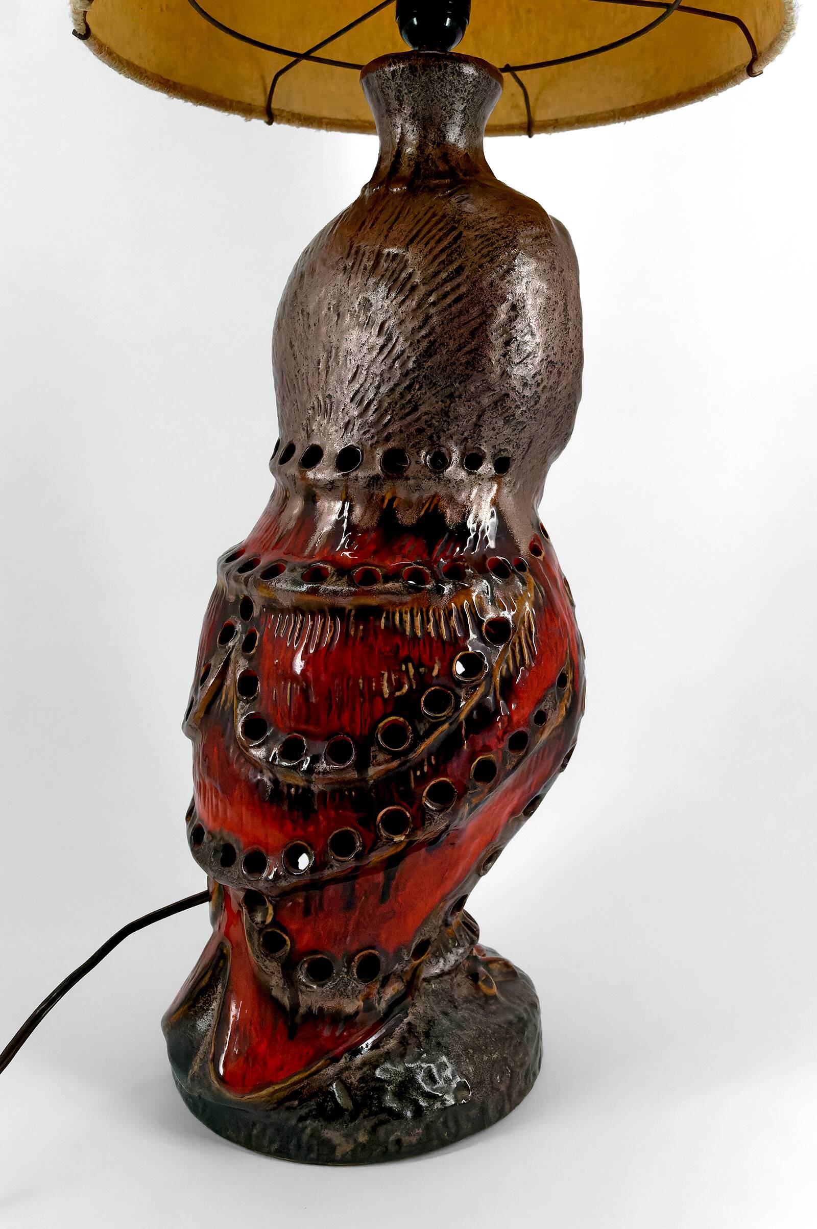 Important ceramic lamp / floor lamp, Owl, by Walter Gerhards