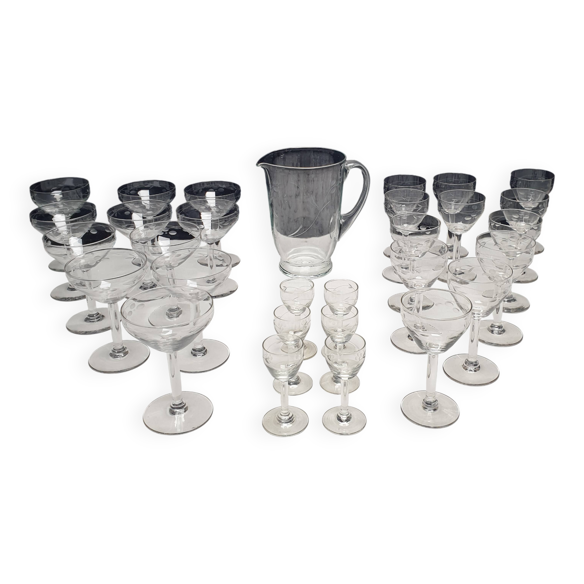 Prlncess House Heritage 30 Piece Etched Crystal Stemware Set