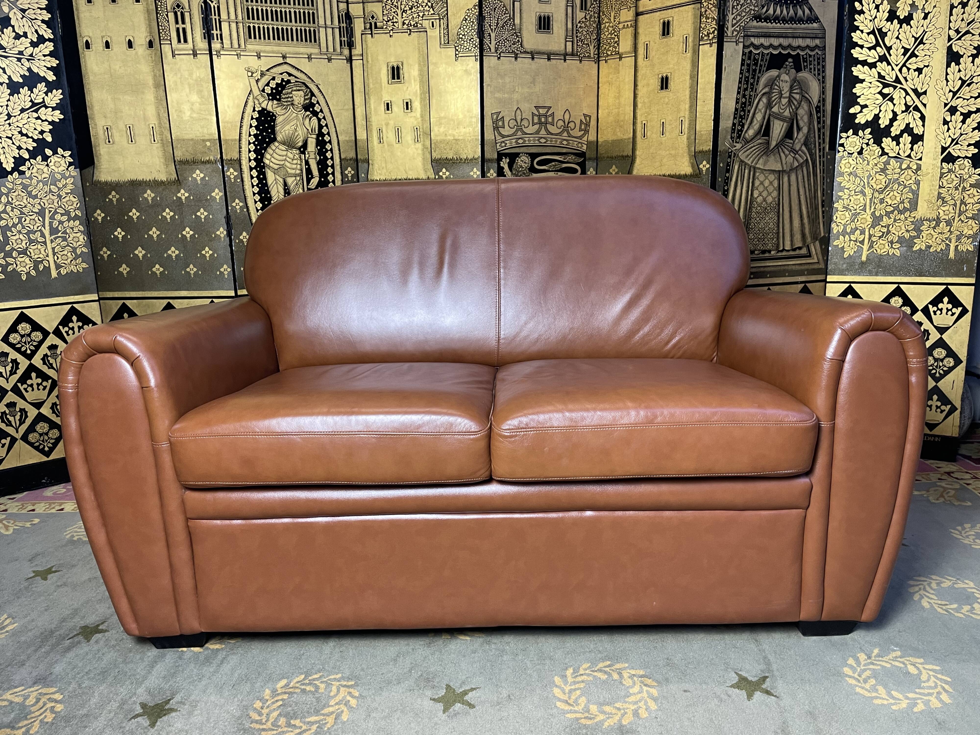 Leather club sofa