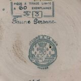 Circular dish in Longwy enamels, numbered