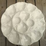 White Gien earthenware oyster dish