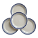 4 vintage dessert plates earthenware – double blue border bistro style