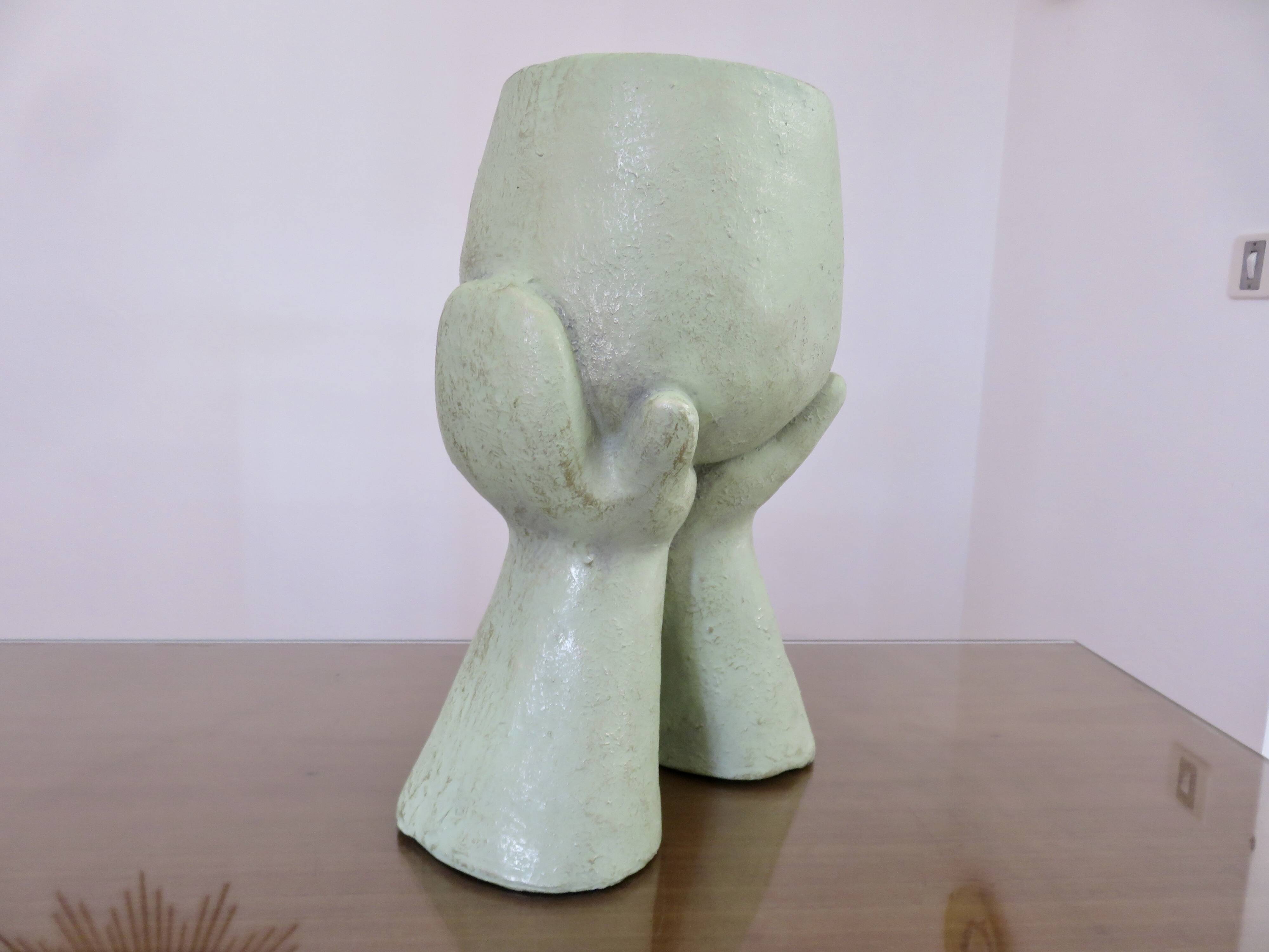 Large anthropomorphic vase made of thick fibreglass, 1980s-1990s.