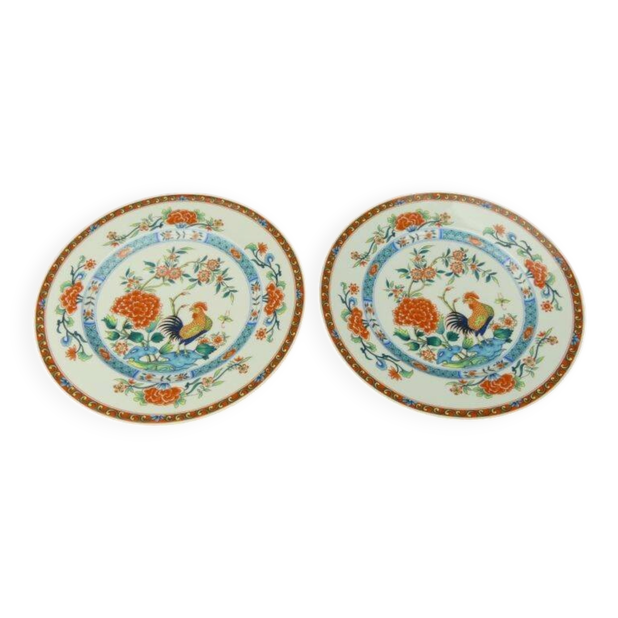 2 assiettes plates décor "Au Coq" Haviland