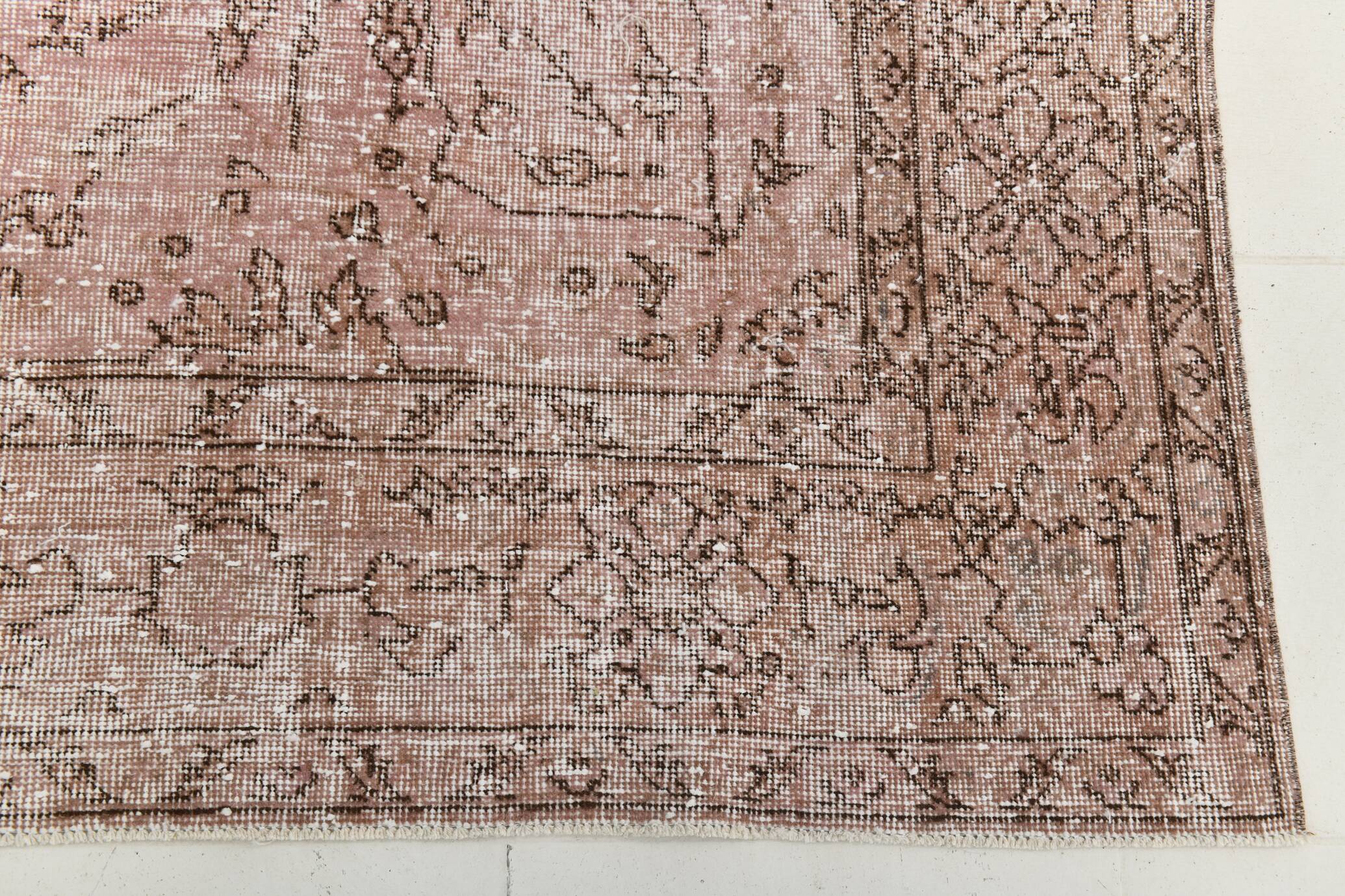 Pink & Brown Large Vintage Rug, 213x325Cm