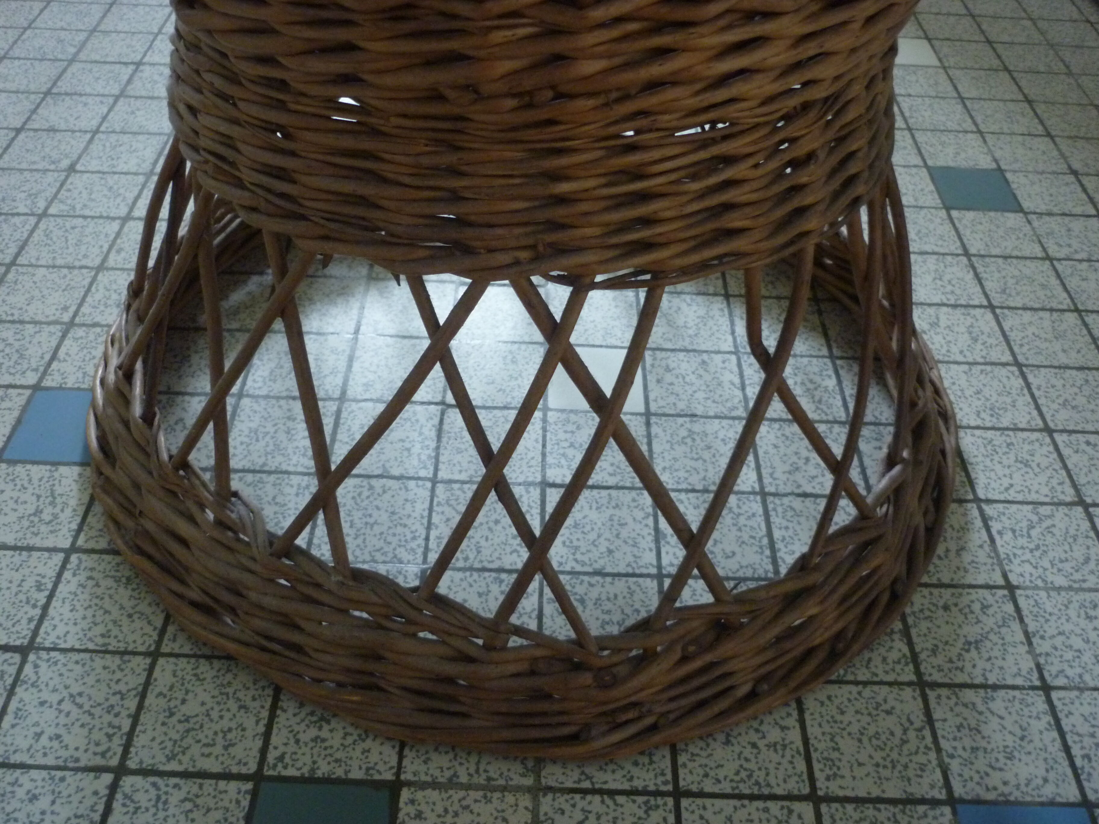 Vintage wicker laundry basket
