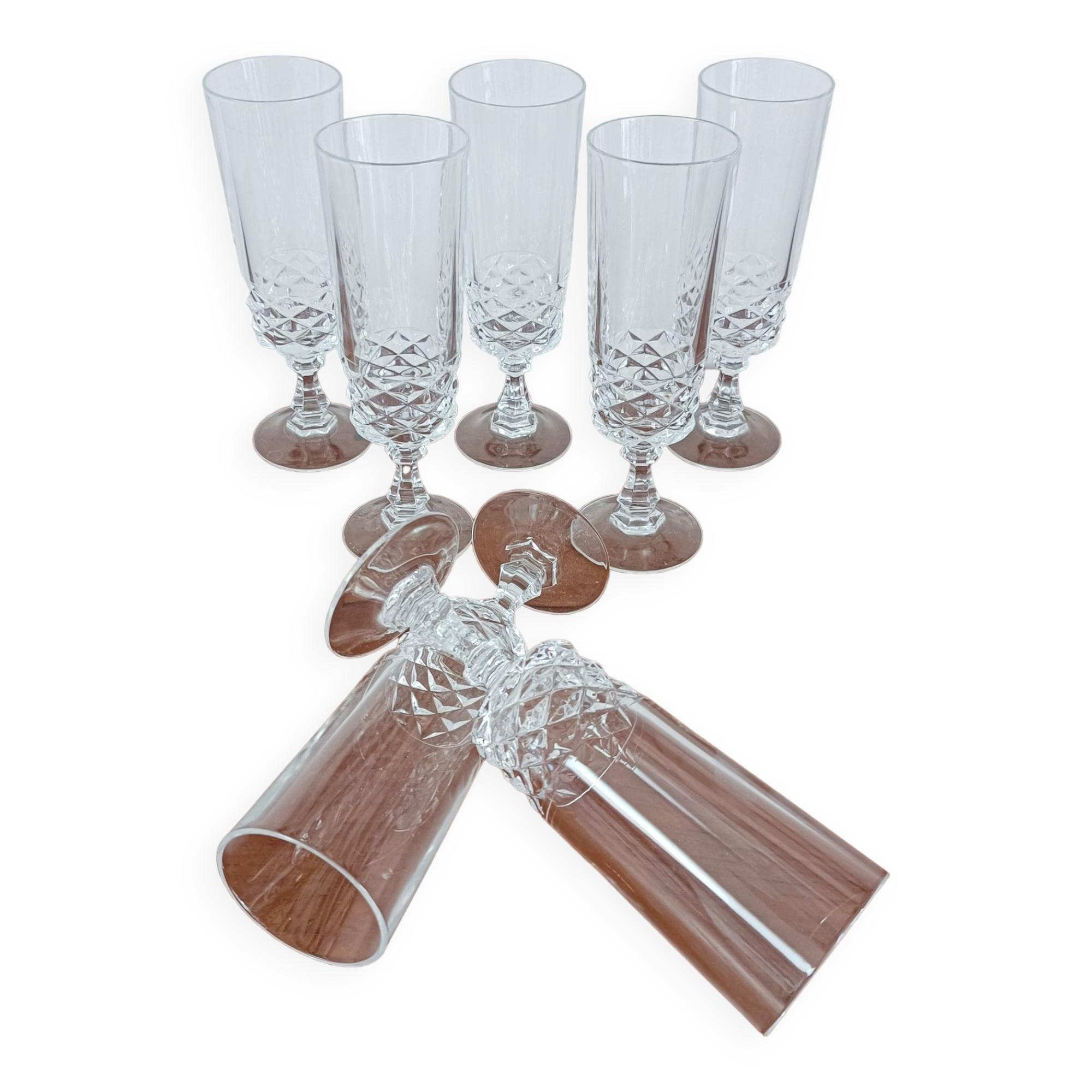Set of 7 champagne flutes