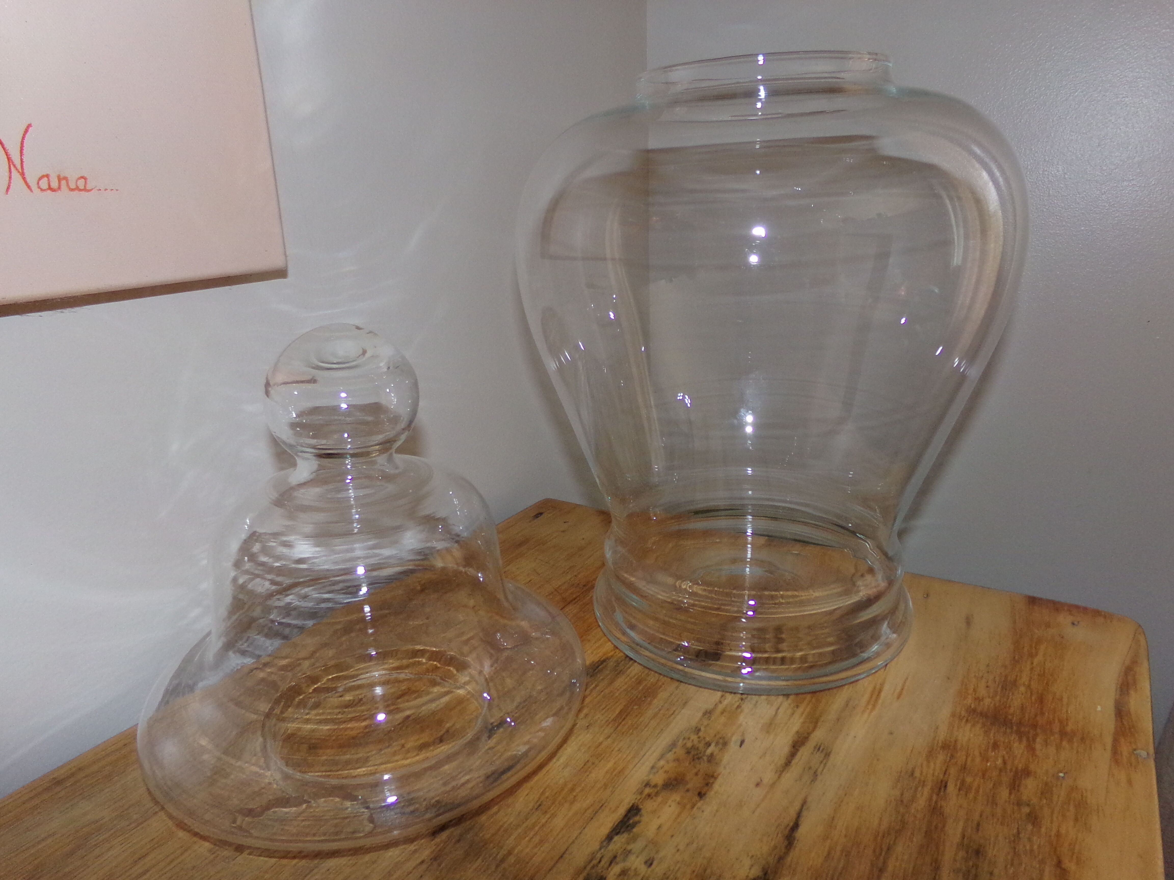 Large glass apothecary jar