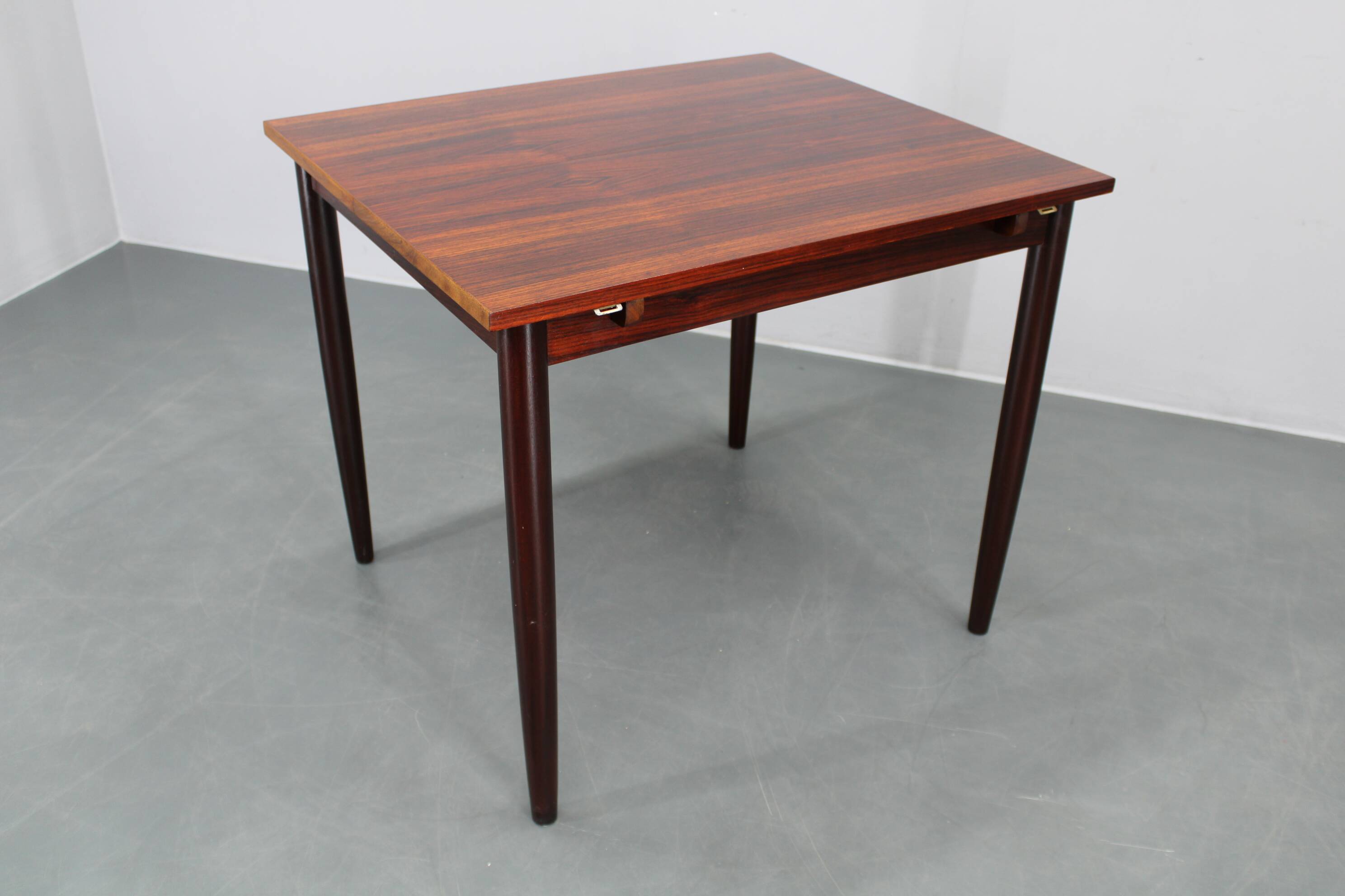1960s Danish extendable palisander dining table, 4 leaves, restored