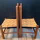 Paire de chaises enfant vintage en bois et rotin