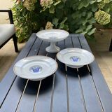 Set of 2 heel plates and one compote dish art deco, Boch La Louvière