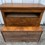 Commode Française Louis Philippe Milieu 19ème Siècle En Ronce De Noyer