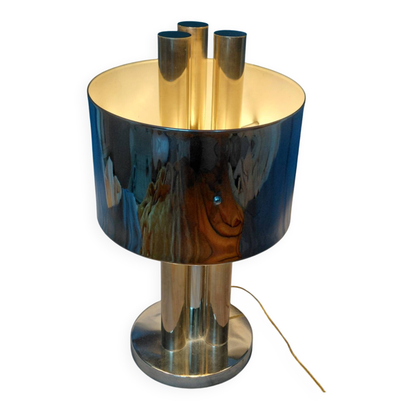 Lampe tubulaire métallique vintage 1970's