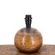 Wooden ball lamp, raffia lampshade, 1970s