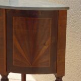 Antique half moon console-chest made by fils d'alfred wimphen in marquetry 2 drawers