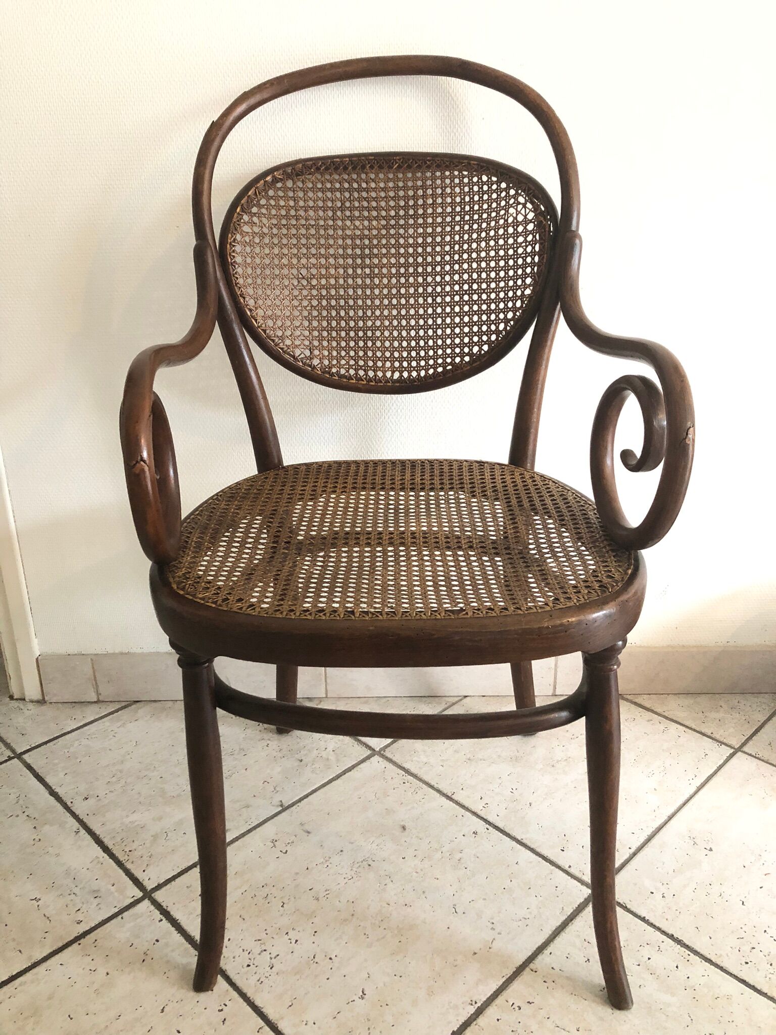 Canned Thonet armchair