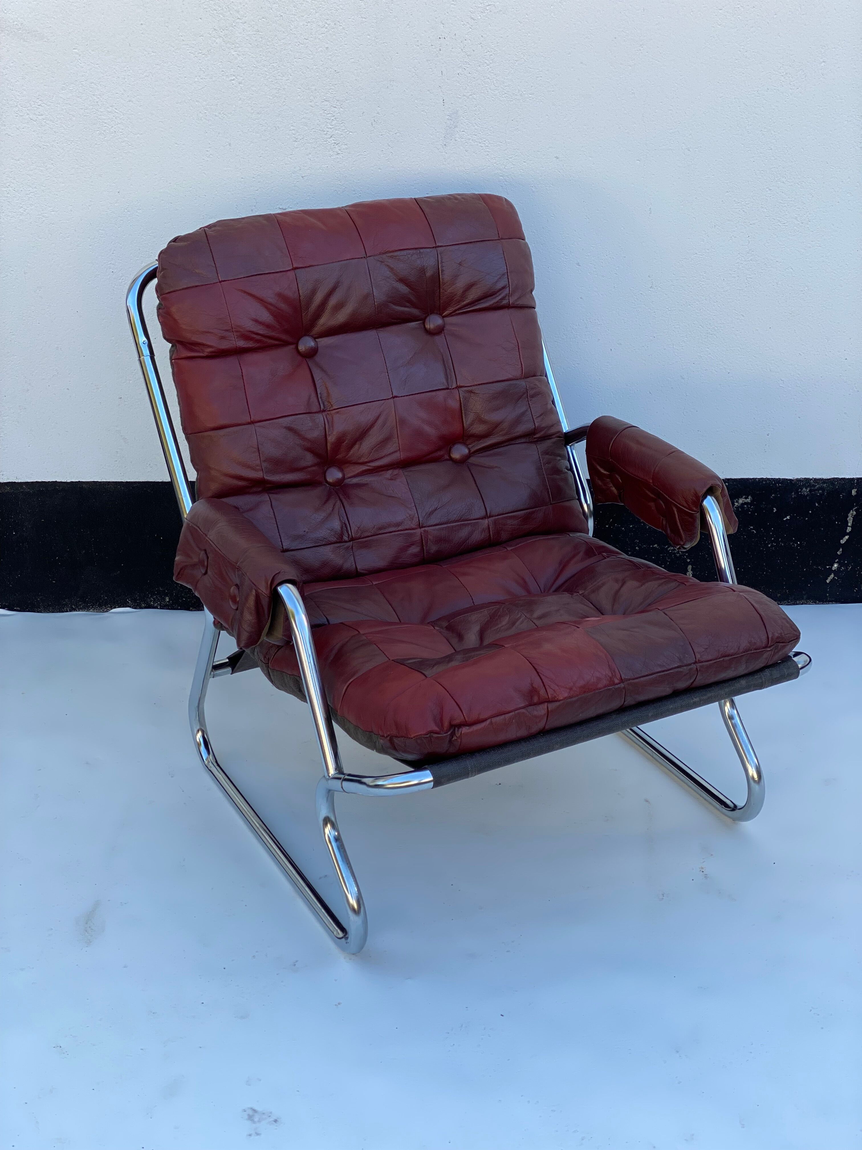 Vintage Scandinavian Leatherette Lounge Chair