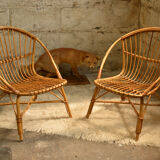 Rattan armchairs