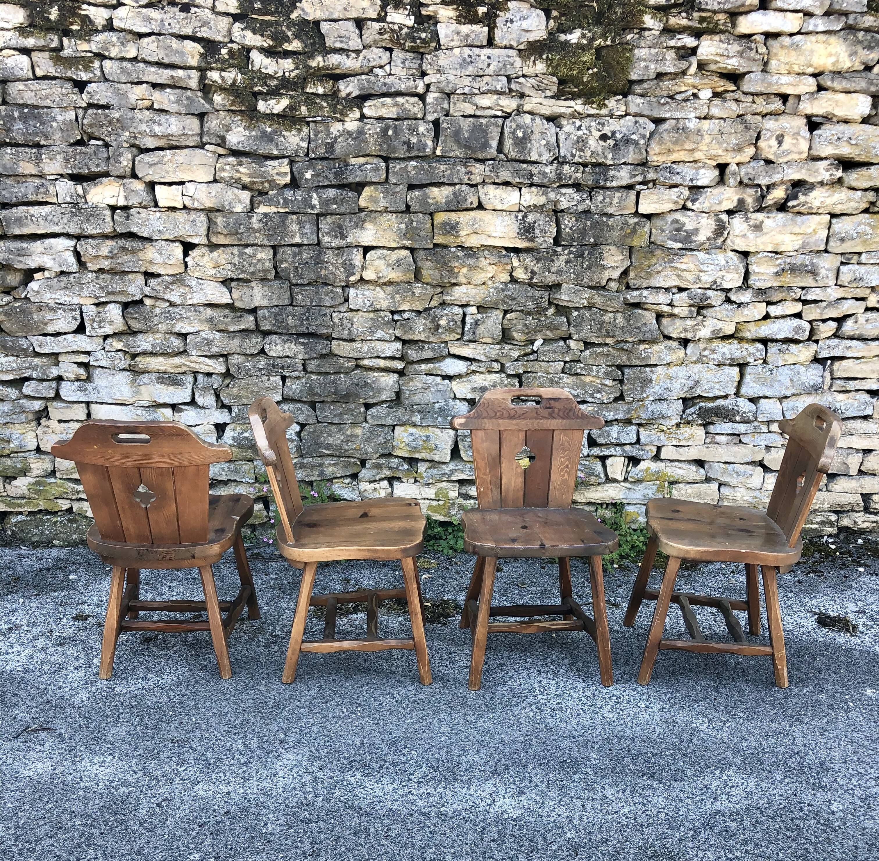 4 rustic mountain chair 60/70 years