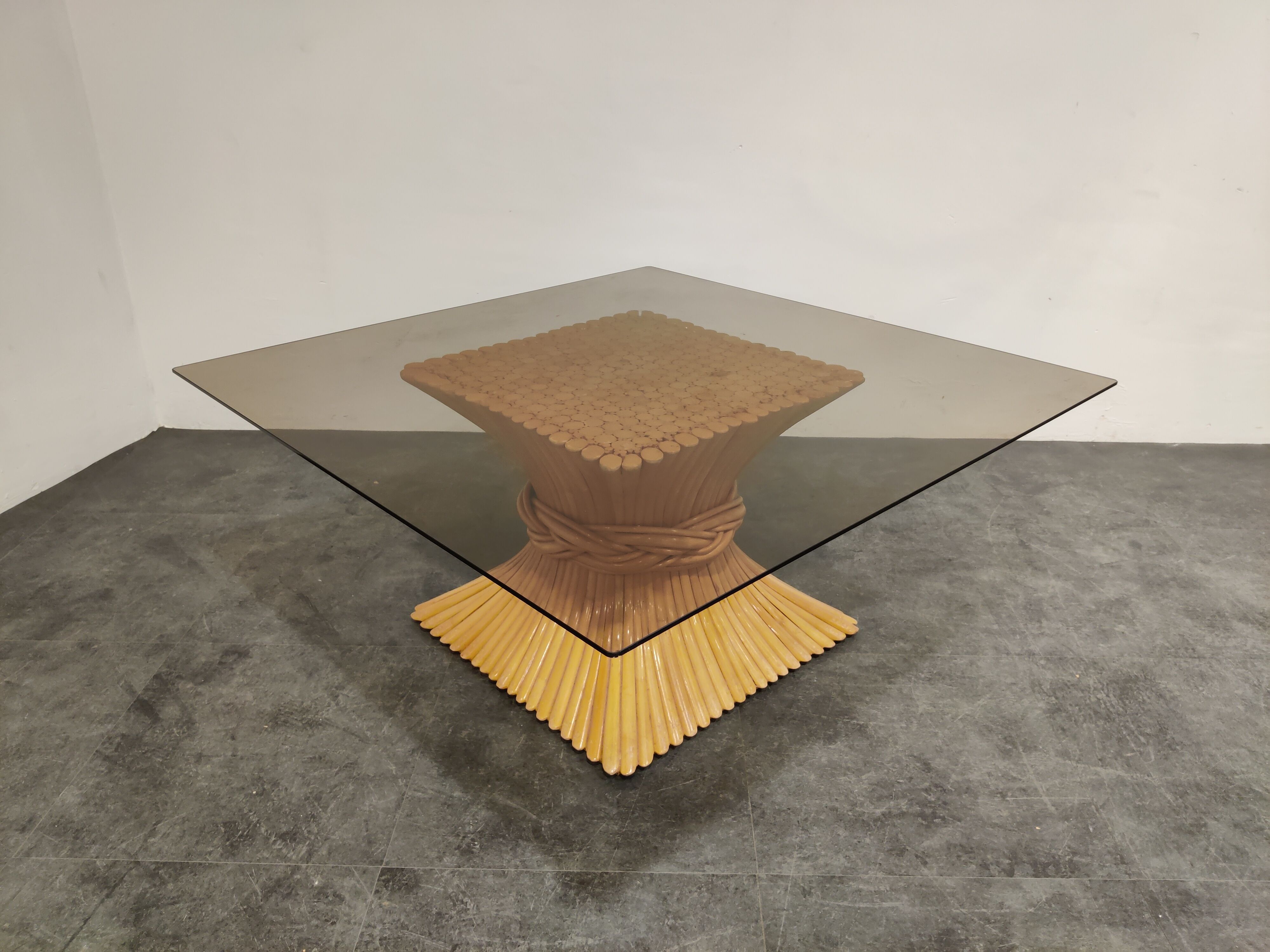 Bamboo coffee table by McGuire 1980s