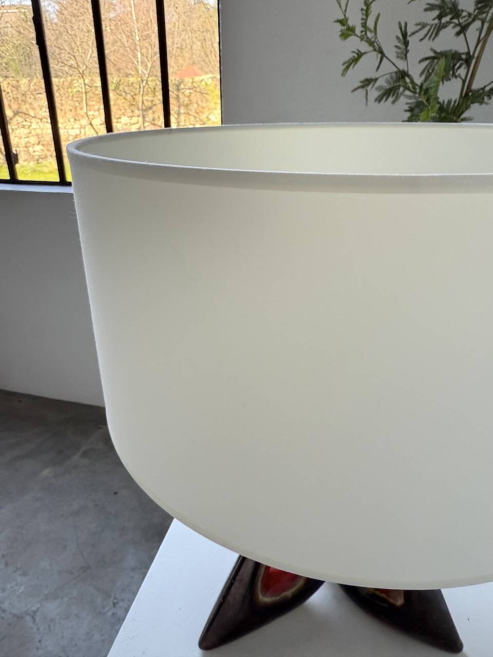 1950s ceramic table lamp, free form