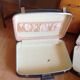 Set of three grey air hostess suitcases / vintage 60s-70s