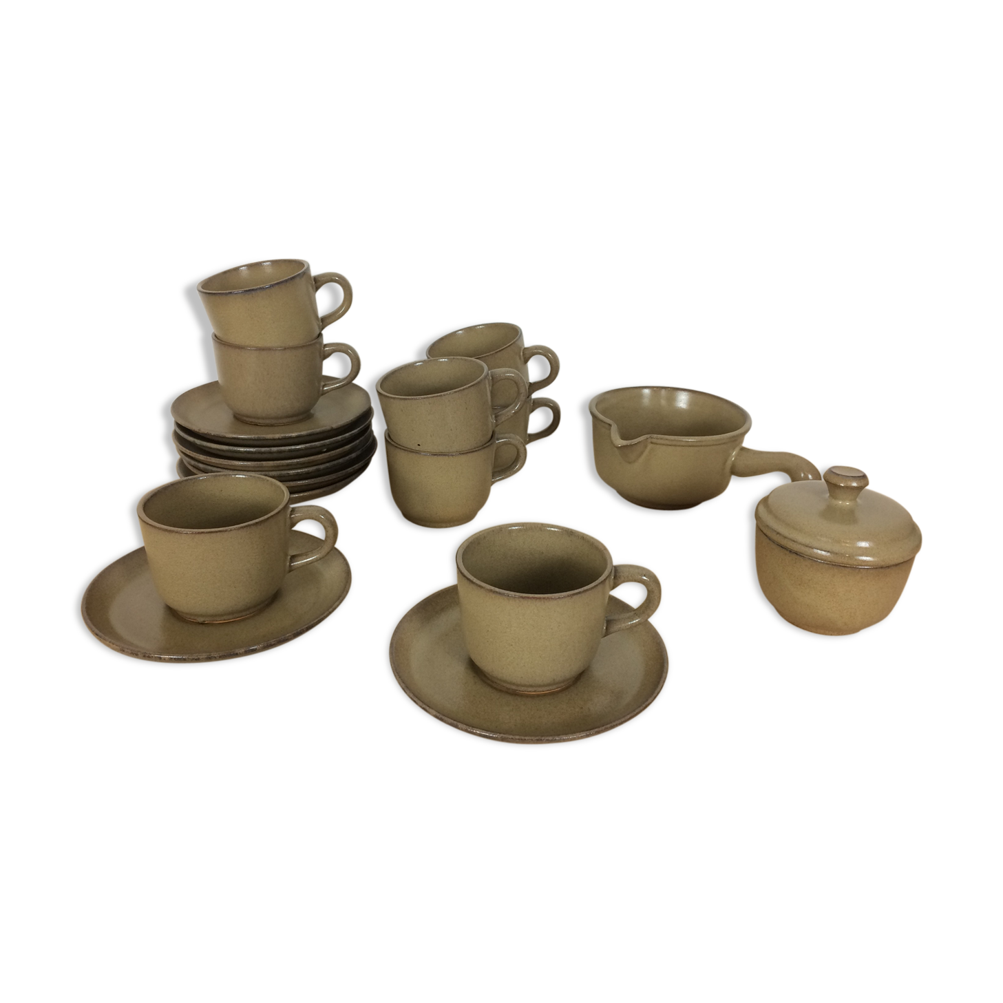 Tea or coffee service in sandstone, 8 people