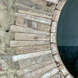 Mirror in patinated natural wood