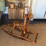 Rattan rocking horse