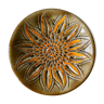 Enamelled ceramic dish, flower, Perigordine pottery, 60s