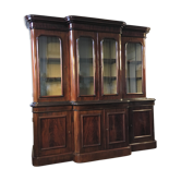 Stamped Victorian bookcase Wylie & Lochhead mahogany end XIX