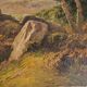 Antique 19th century oil on canvas painting signed Jean Dufau