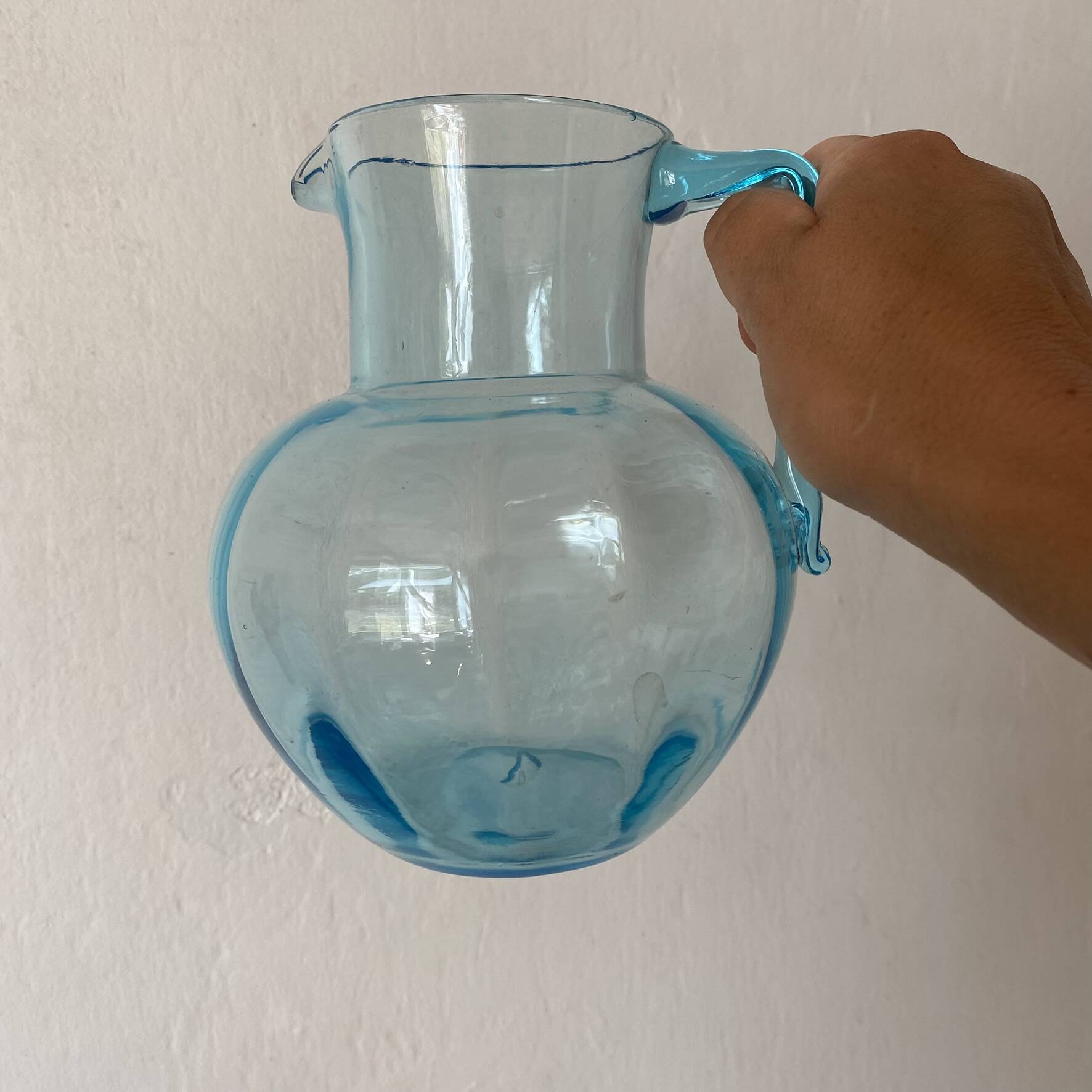 Antique glass jug and tray