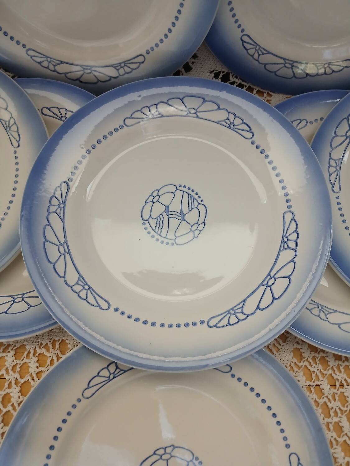 8 old Digoin and Sarreguemines dinner plates