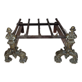 Bronze fireplace chenets
