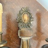 Antique Pair of Gilded Bronze Wall Lights Empire Louis XVI Acanthus Leaf 19th Century